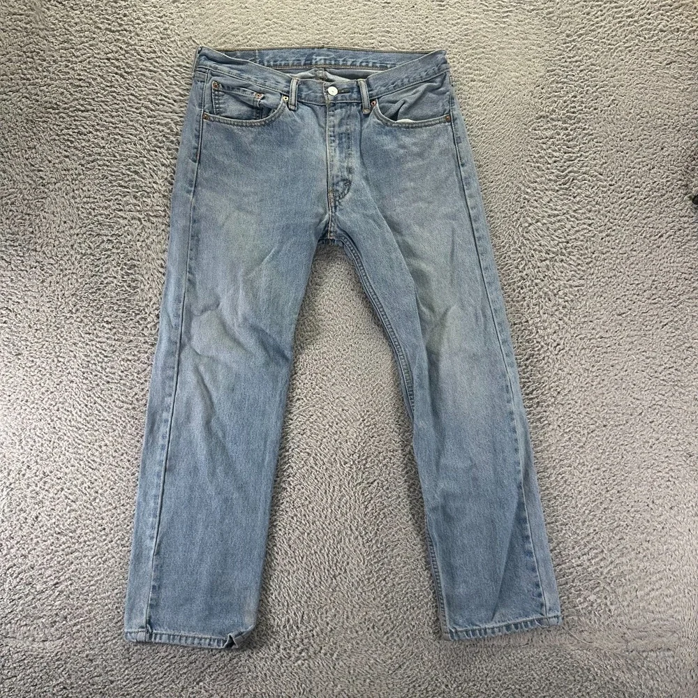 Levi's Jeans Mens 34x29 Blue Cotton Denim Straight Leg Faded Travel Workwear